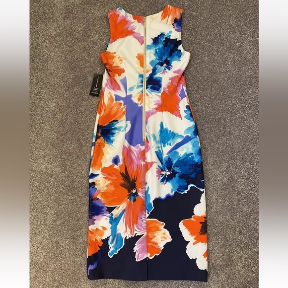 INC Womens Open Bloom Floral Stretch Sleeveless Back Zip Dress Size 0 - NWT $119 - Picture 4 of 12